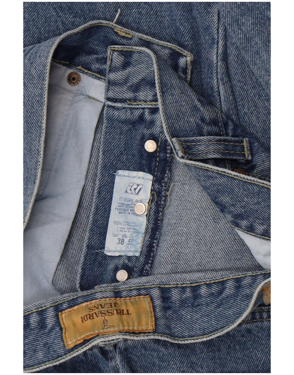 Trussardi Damen Straight Jeans W38 L29 Blaue Baumwolle