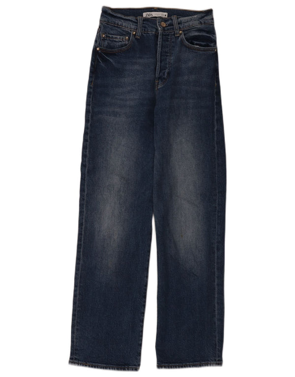 Zara Womens High Waist Tapered Jeans EU 36 XS W26 L28 Blue Cotton