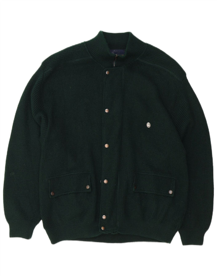Il Granchio Herren-Cardigan-Pullover Mittelgrün