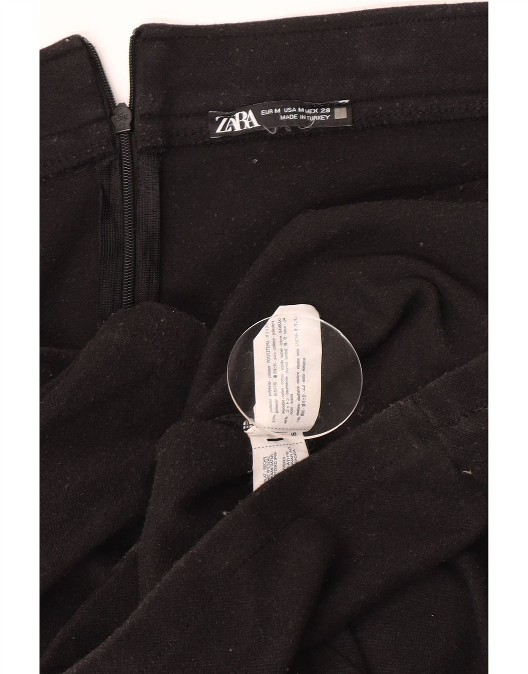 Zara Damen-Maxirock mit hoher Taille, mittelgroß, W30, schwarzes Polyester