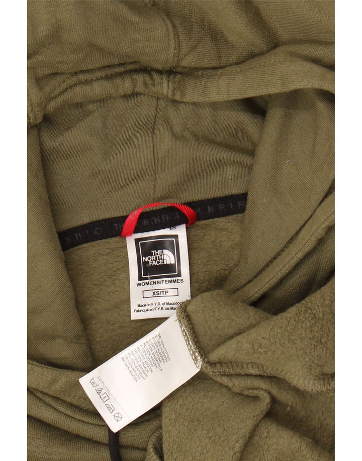 THE NORTH FACE Damen Graphic Hoodie Pullover UK 6 XS Khaki Baumwolle