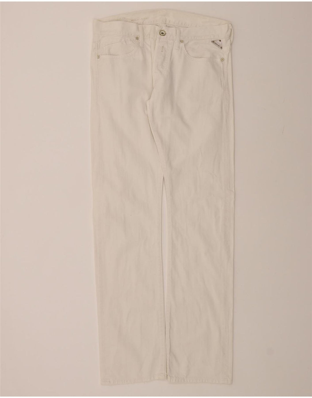 REPLAY Mens Straight Jeans W33 L34 White Cotton Vintage Replay and Second-Hand Replay from Messina Hembry 