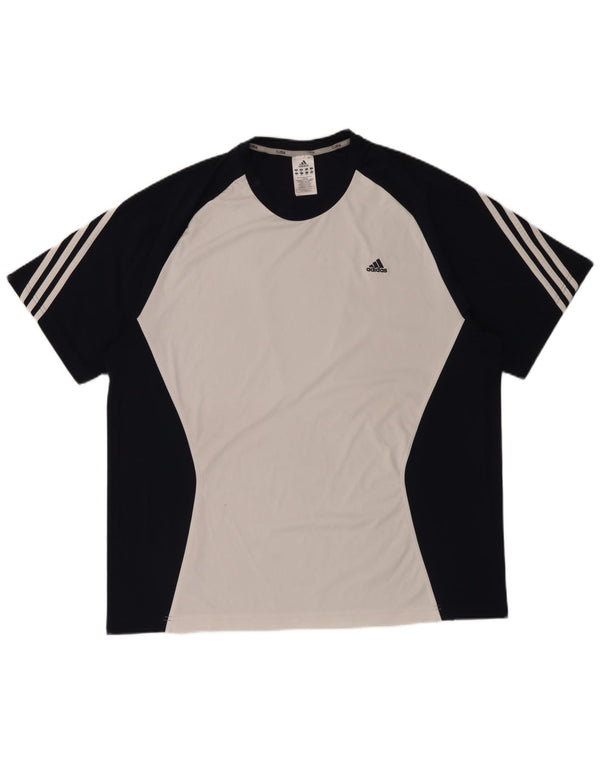 Adidas Herren Clima 365 T-Shirt Top 2XL Weiß Colourblock Polyester