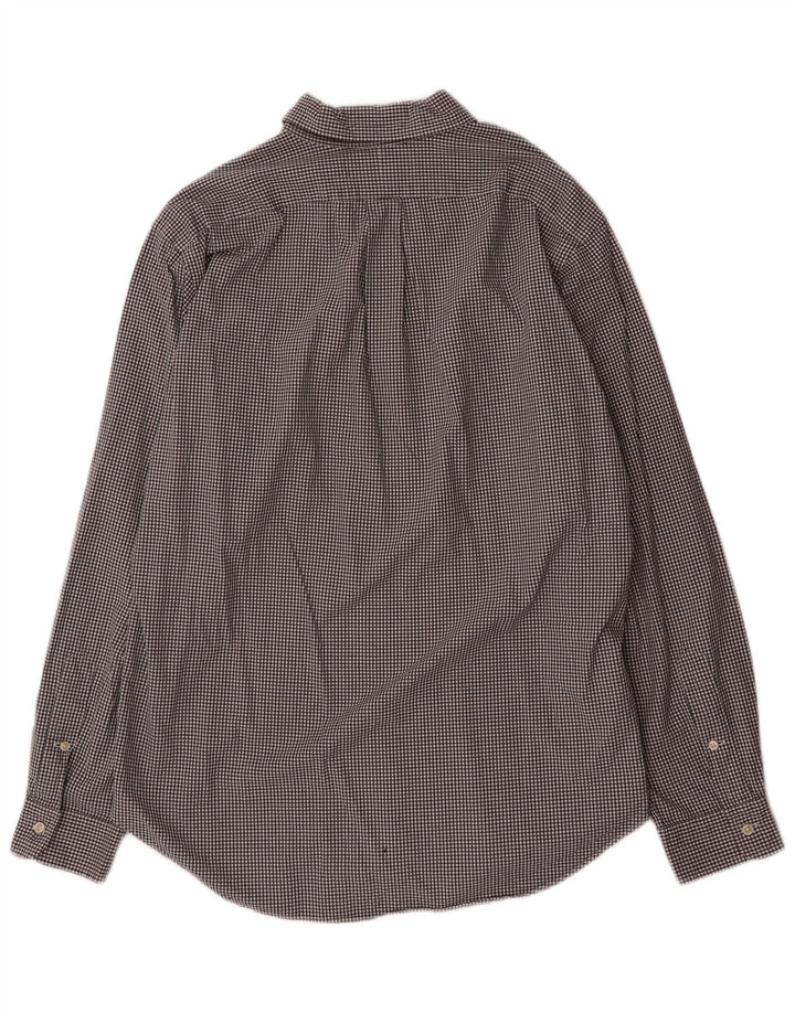 Ralph Lauren Herren-Hemd mit klassischer Passform, große schwarze Gingham-Baumwolle