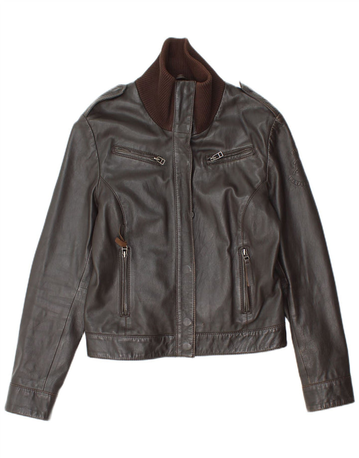 Vintage Damen Lederjacke UK 12 Mittelbraunes Leder
