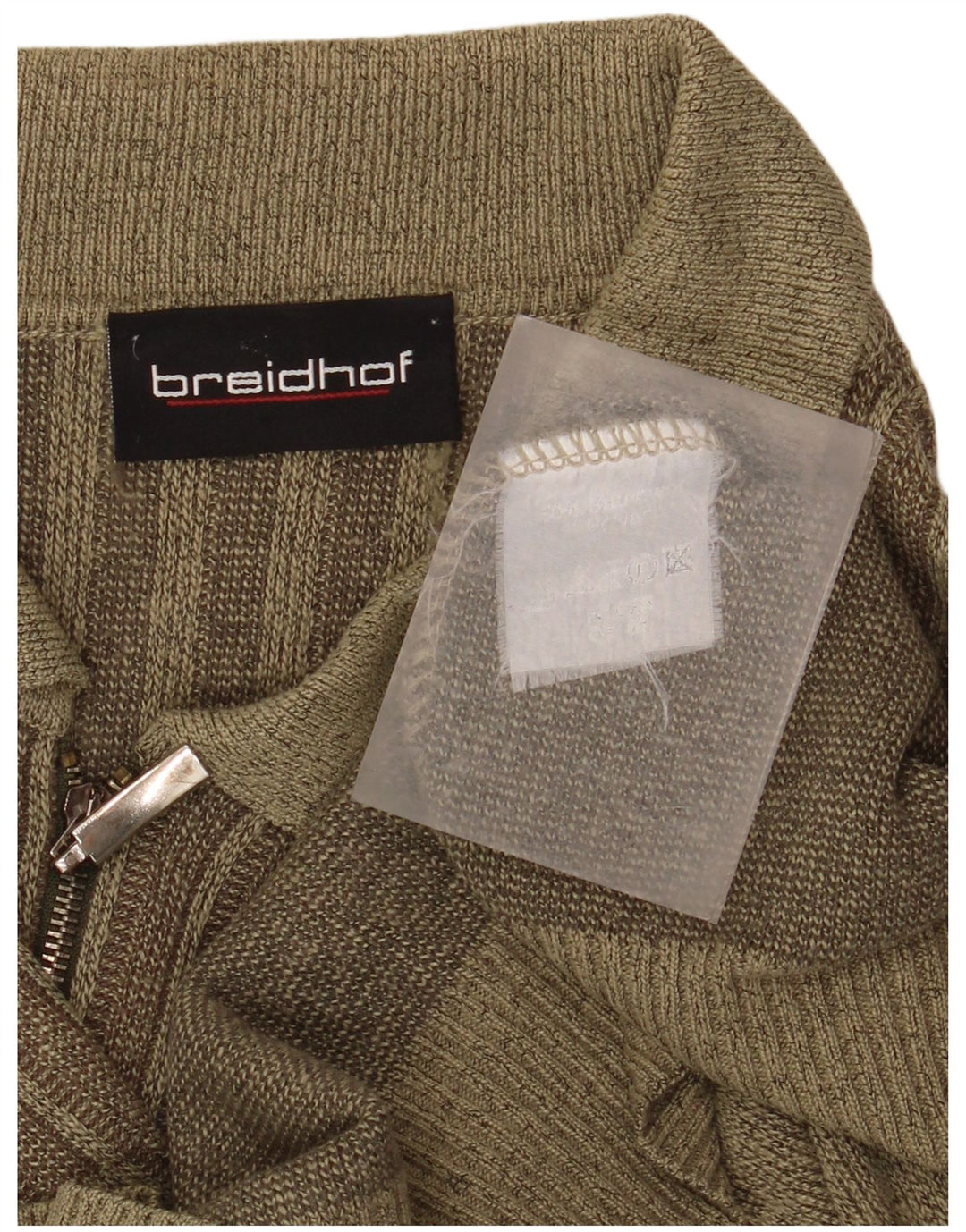 BREIDHOF Herren-Pullover mit Rollkragen, groß, Khaki, gestreift, Polyacryl