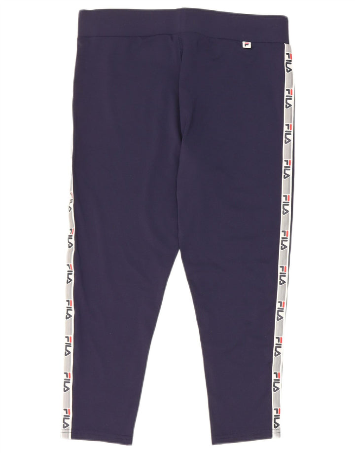 Fila Damen-Capri-Leggings mit Grafik, UK 14, Mittel, Marineblau, Farbblock
