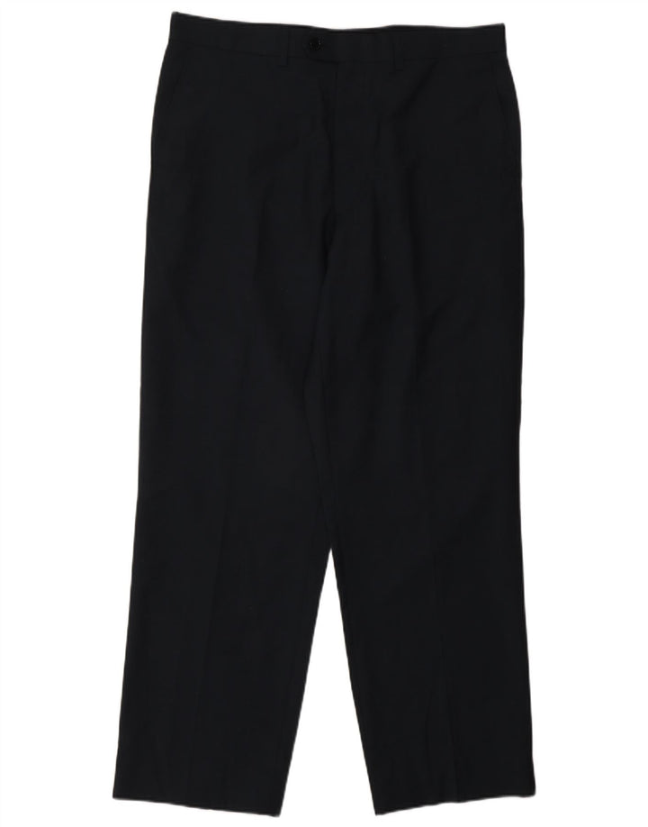 Gerade Freizeithose für Herren von Marks & Spencer, W34, L29, marineblaue Wolle