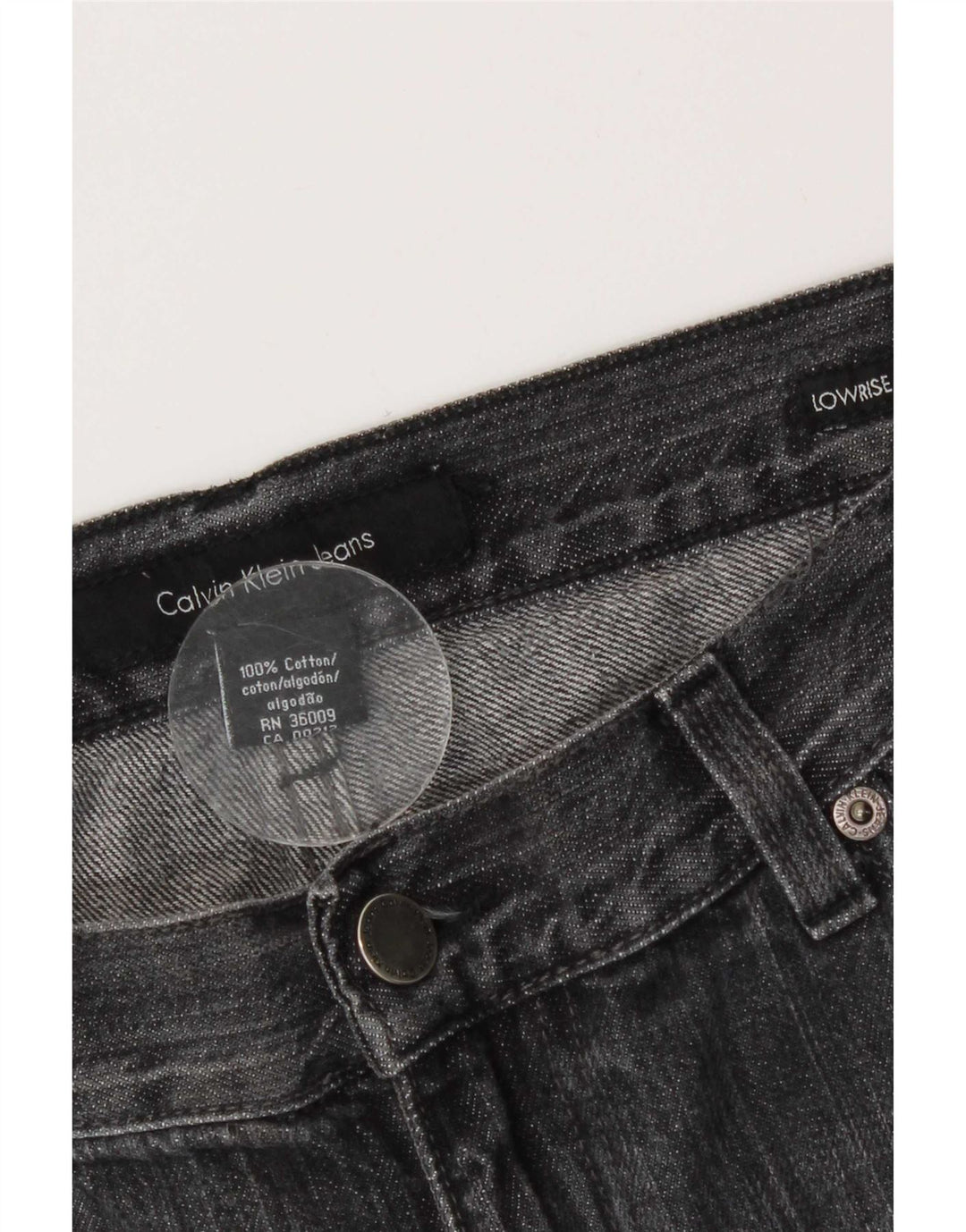 Calvin Klein Damen Bootcut-Jeans mit niedriger Taille, W30 L30, graue Baumwolle