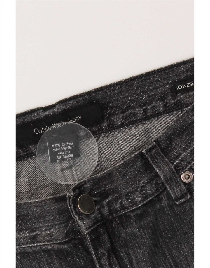 Calvin Klein Damen Bootcut-Jeans mit niedriger Taille, W30 L30, graue Baumwolle