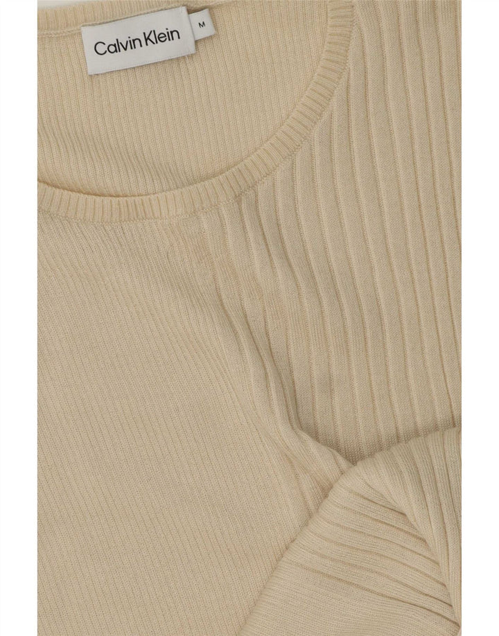 Calvin Klein Damen Longline Vest Tank Top UK 14 Medium Beige