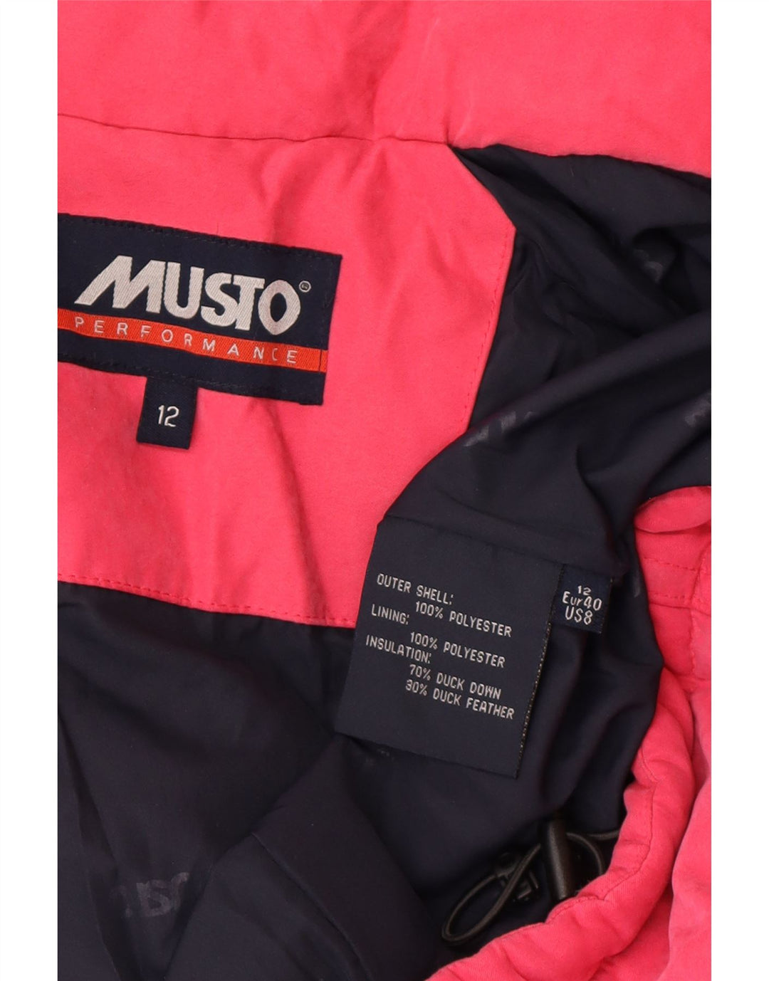 Musto Wattierte Damenjacke mit Kapuze, UK 12, mittelrosa, Polyester
