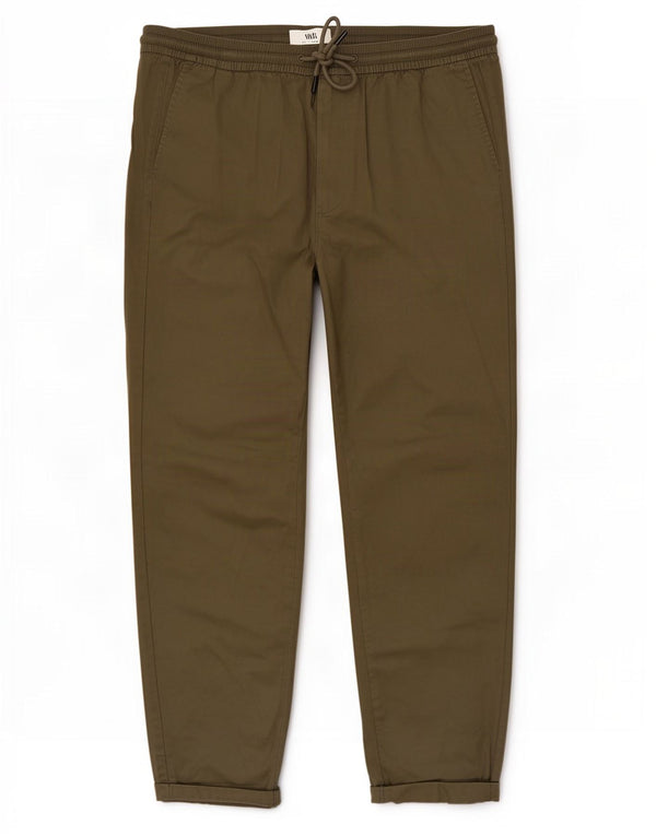 Marks & Spencer Herren Tapered-Hose, Größe L, W38, L30, Khaki, Baumwolle
