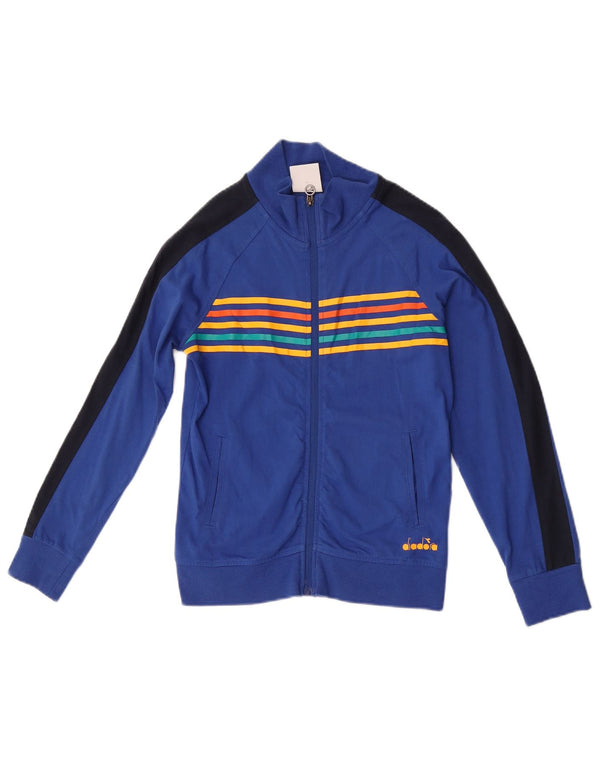 Diadora Mädchen-Trainingsanzug-Oberteil, Jacke, 10–11 Jahre, Größe L, Blau, Farbblock