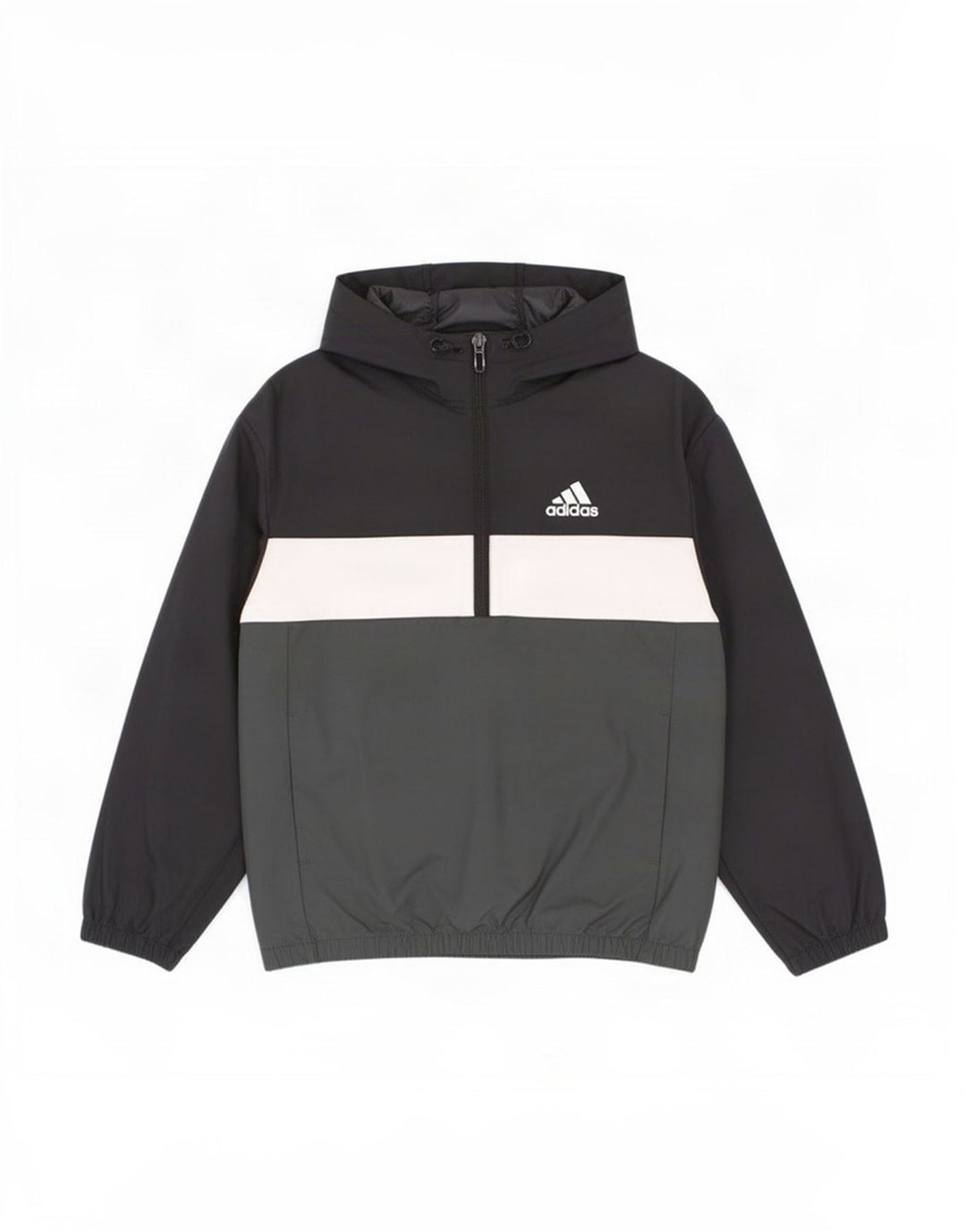 Adidas Jungen Kapuzen-Pullover-Regenjacke, 7–8 Jahre, Schwarz, Farbblock