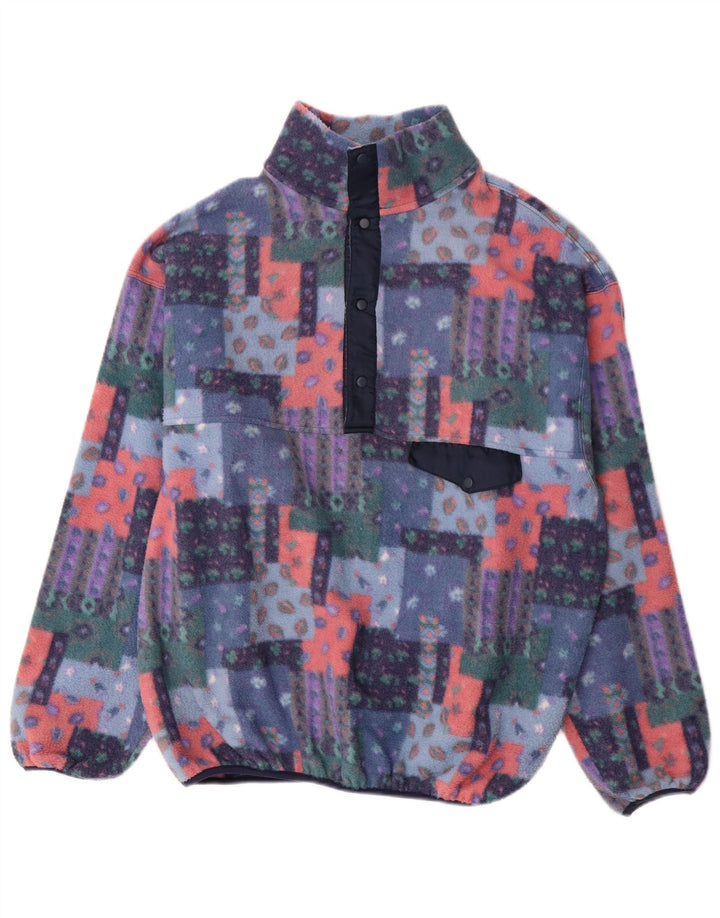 Rifle Herren-Fleecepullover mit Knopfkragen, XL, mehrfarbig, Patchwork-Polyester