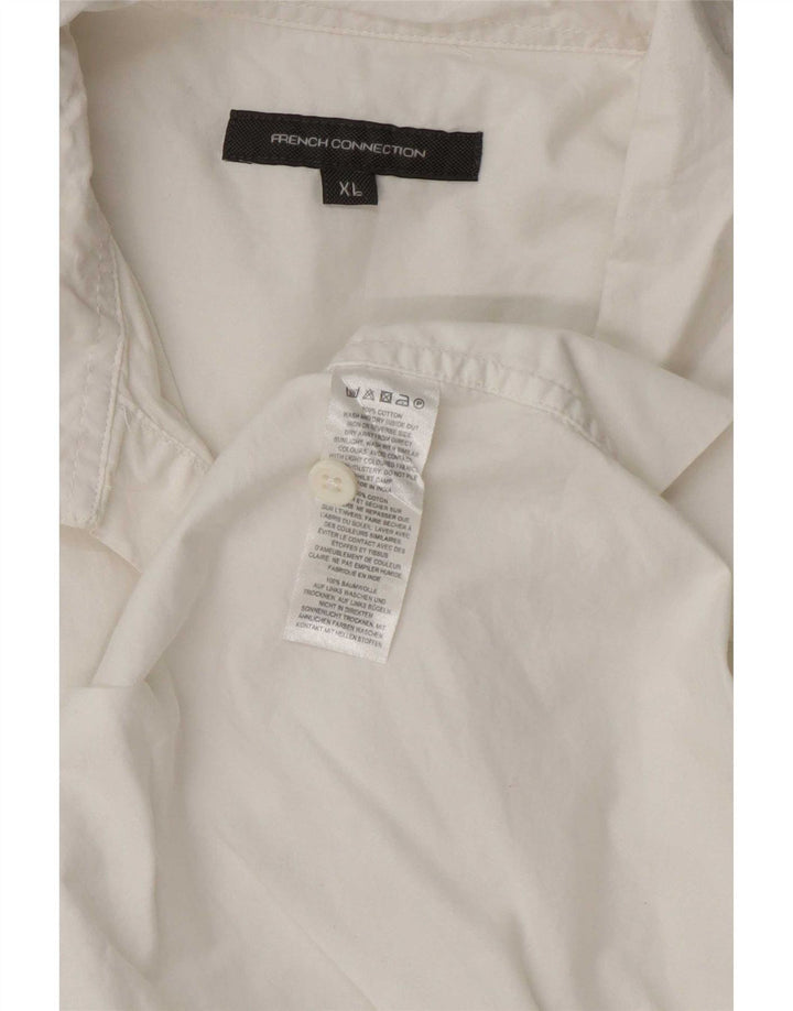 French Connection Damen-Pullover-Hemd mit 3/4-Ärmeln, übergroß, UK 18, XL, Weiß