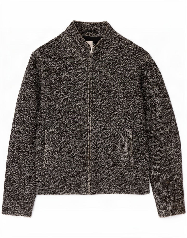 Reiss Herren Bomberjacke UK 38 mittelgrau melierte Baumwolle
