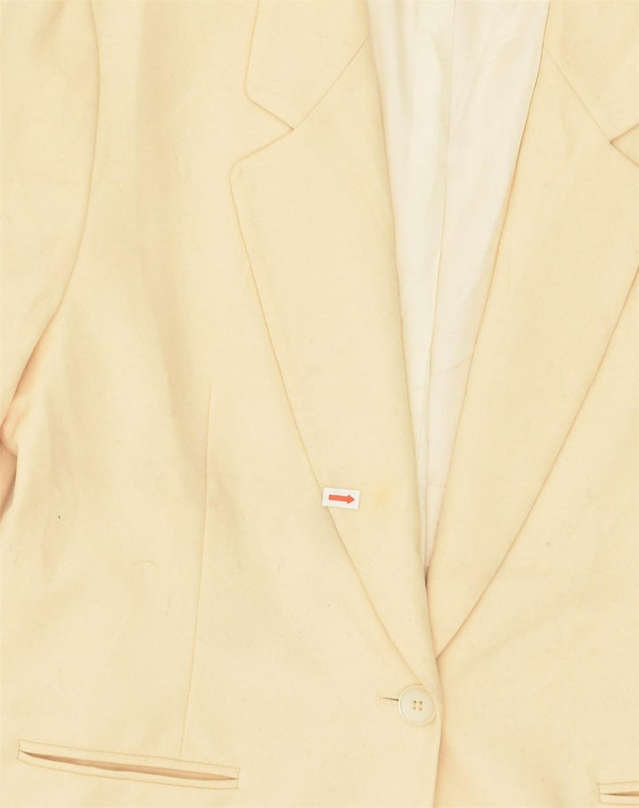 PENDLETON Womens 1 Button Blazer Jacket UK 16 Large Beige Virgin Wool | Vintage Pendleton | Thrift | Second-Hand Pendleton | Used Clothing | Messina Hembry 