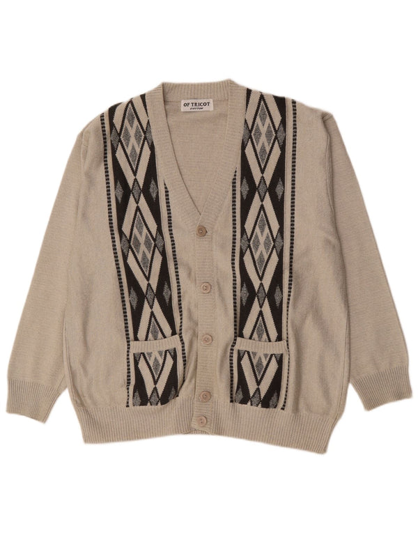 Vintage Herren Cardigan Pullover XL Grau Argyle/Diamant Baumwolle