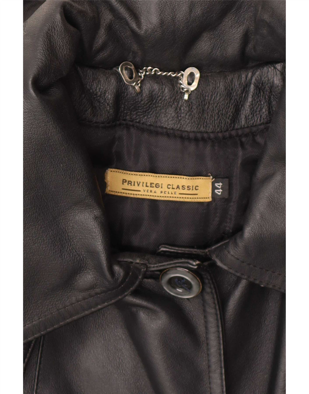 Privilegi Damen Ledermantel mit Kapuze IT 44 Medium Schwarz