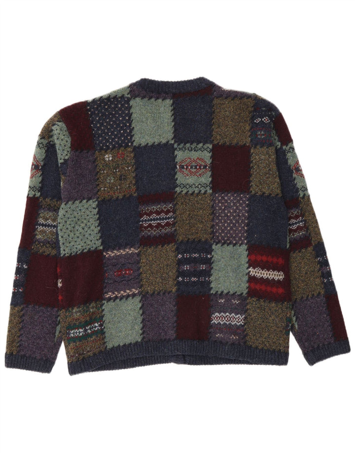 Eddie Bauer Damen-Cardigan-Pullover UK 14 Medium Mehrfarbig Patchwork