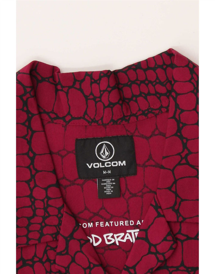 Volcom Herren Kurzarmhemd Mittelrotes Tiermuster