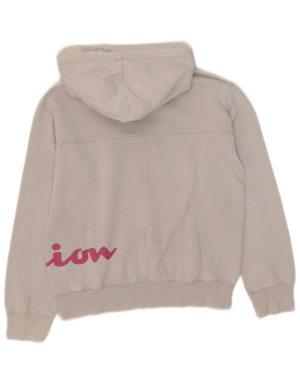 Champion Womens Graphic Oversized Hoodie Pullover UK 6 XS Weiße Baumwolle