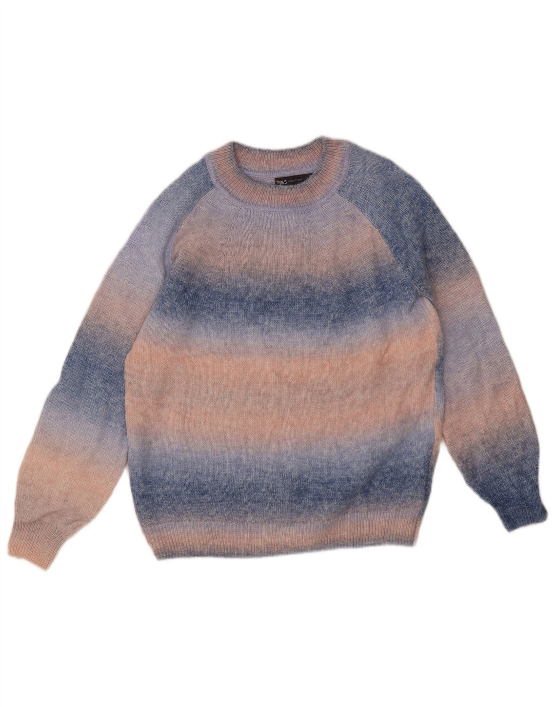 Marks & Spencer Herren-Pullover mit Rundhalsausschnitt, klein, blau, Batik-Acryl