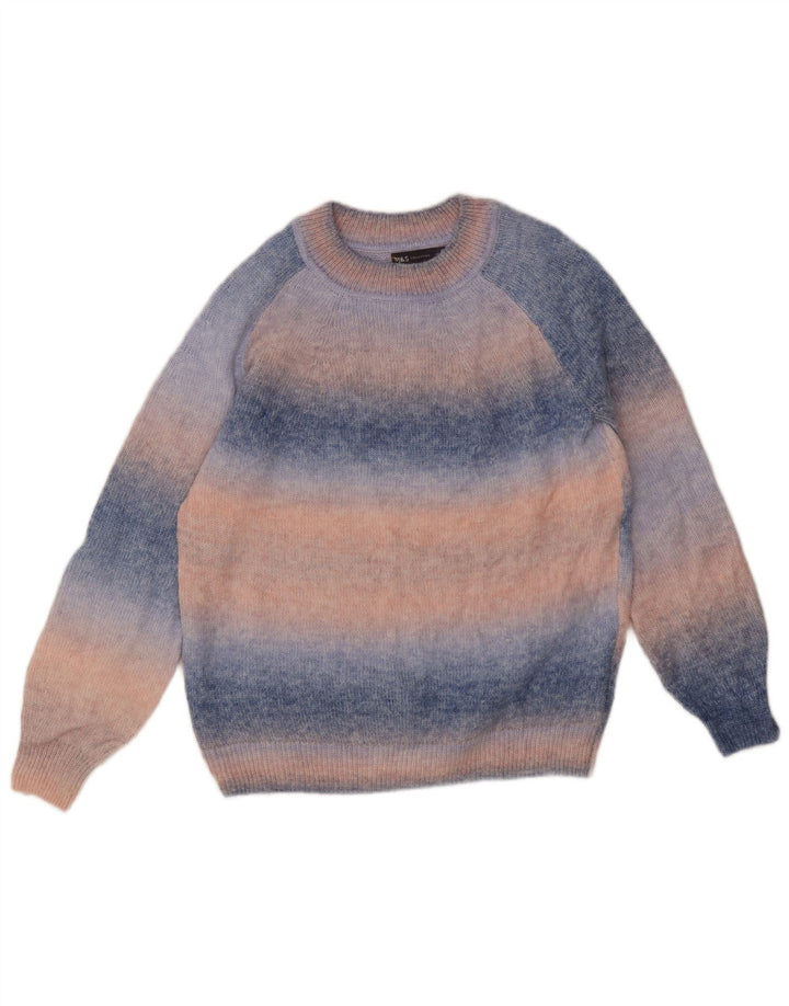 Marks & Spencer Herren-Pullover mit Rundhalsausschnitt, klein, blau, Batik-Acryl