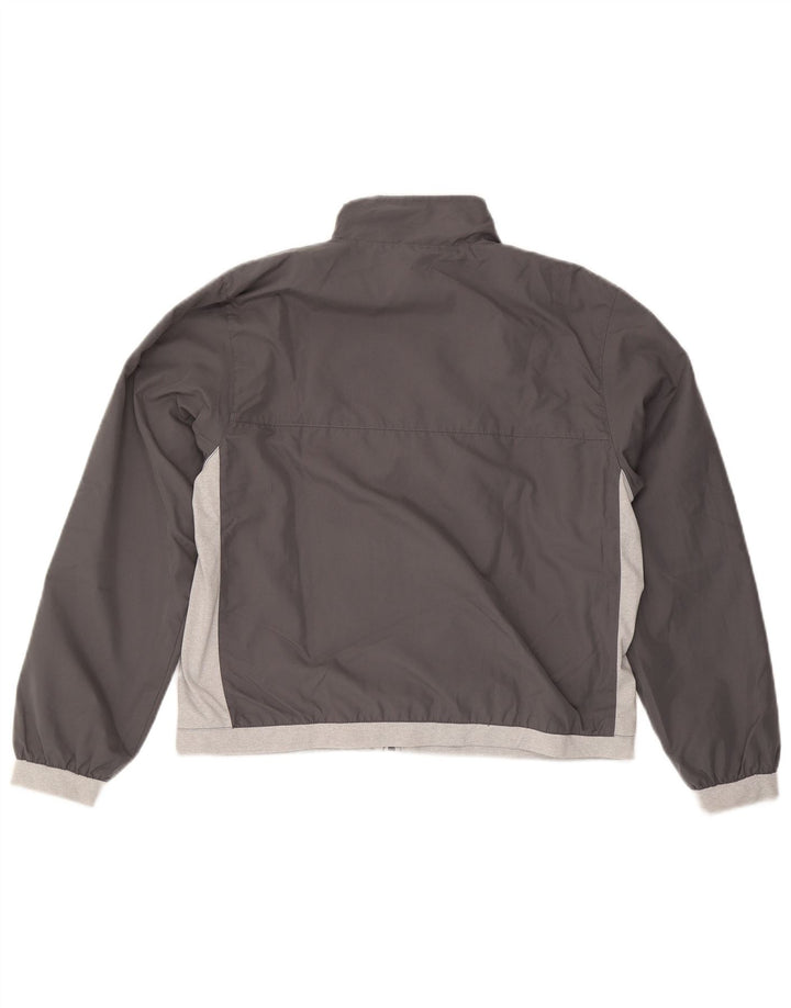 Reebok Damen-Trainingsanzug-Oberteiljacke UK 14 Large Graues Colourblock-Polyester