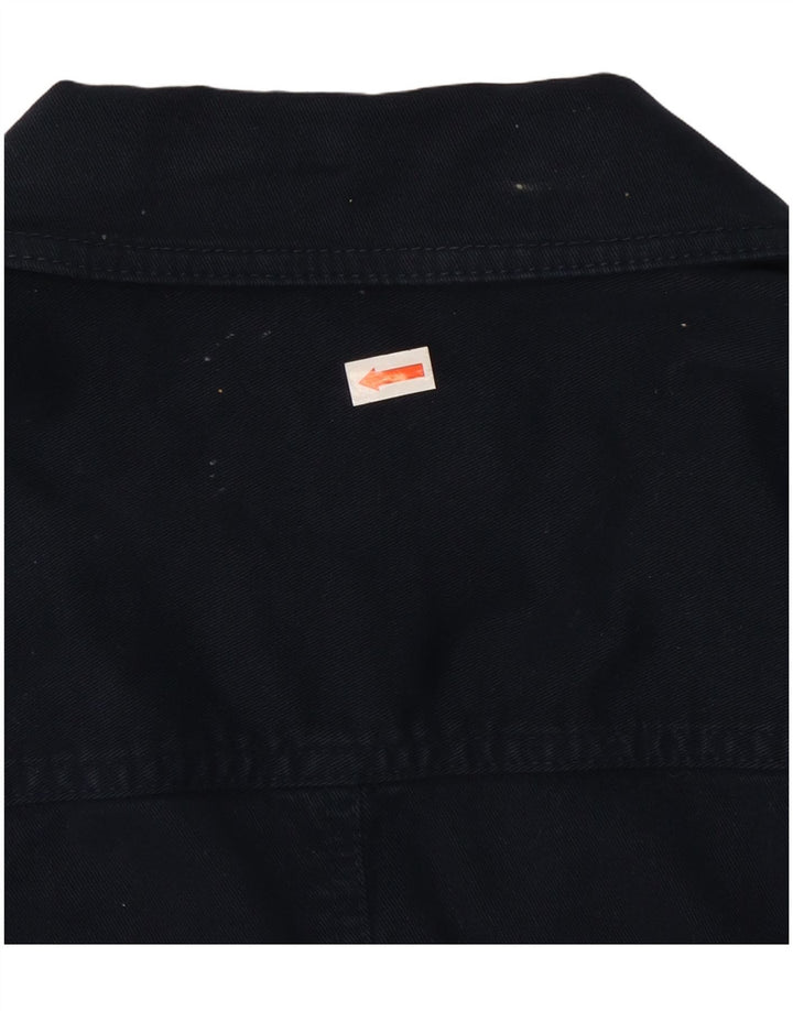 LAURA ASHLEY Damen-Blazerjacke mit 2 Knöpfen, UK 12, mittelmarineblaue Baumwolle