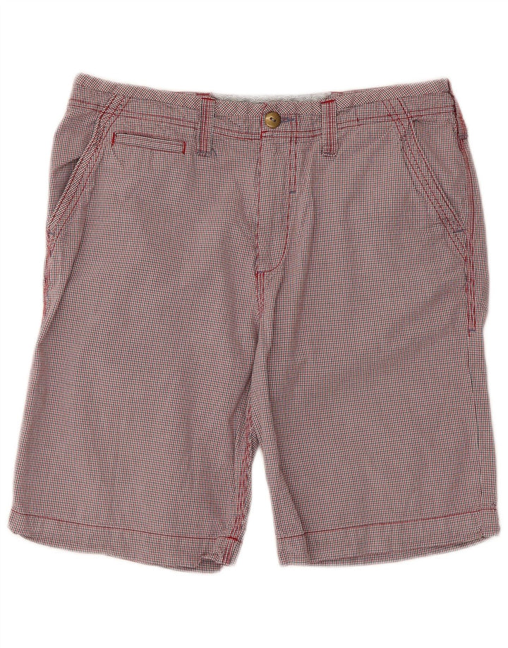 WHITE STUFF Herren-Chinoshorts W34, große rote Gingham-Baumwolle