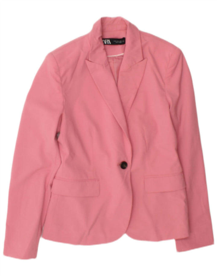 Zara Damen-Blazerjacke mit 1 Knopf, EU 38, klein, rosa, Polyester