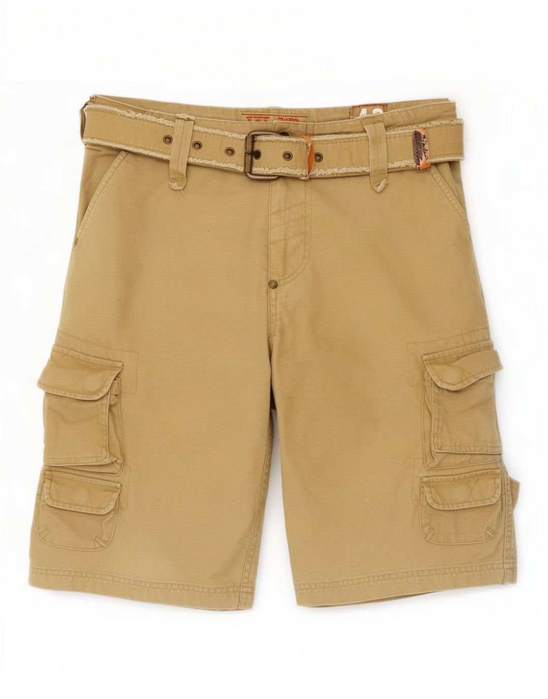 Vintage Herren Cargo Shorts IT 48 Medium W32 Khaki Baumwolle