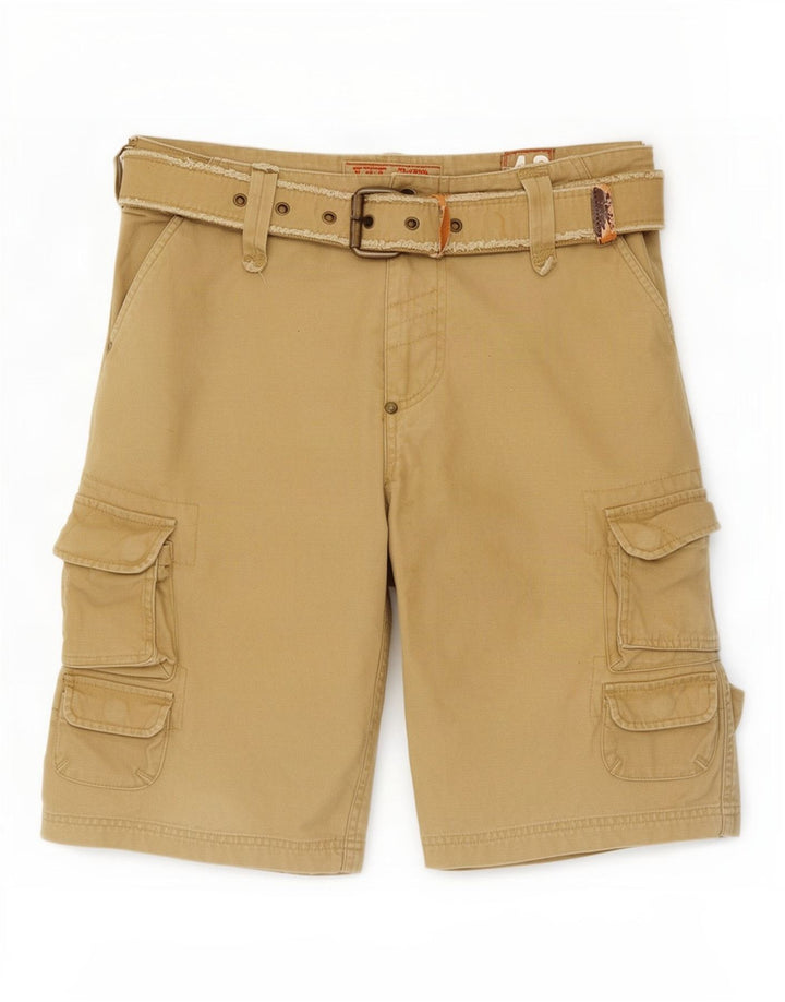 Vintage Herren Cargo Shorts IT 48 Medium W32 Khaki Baumwolle