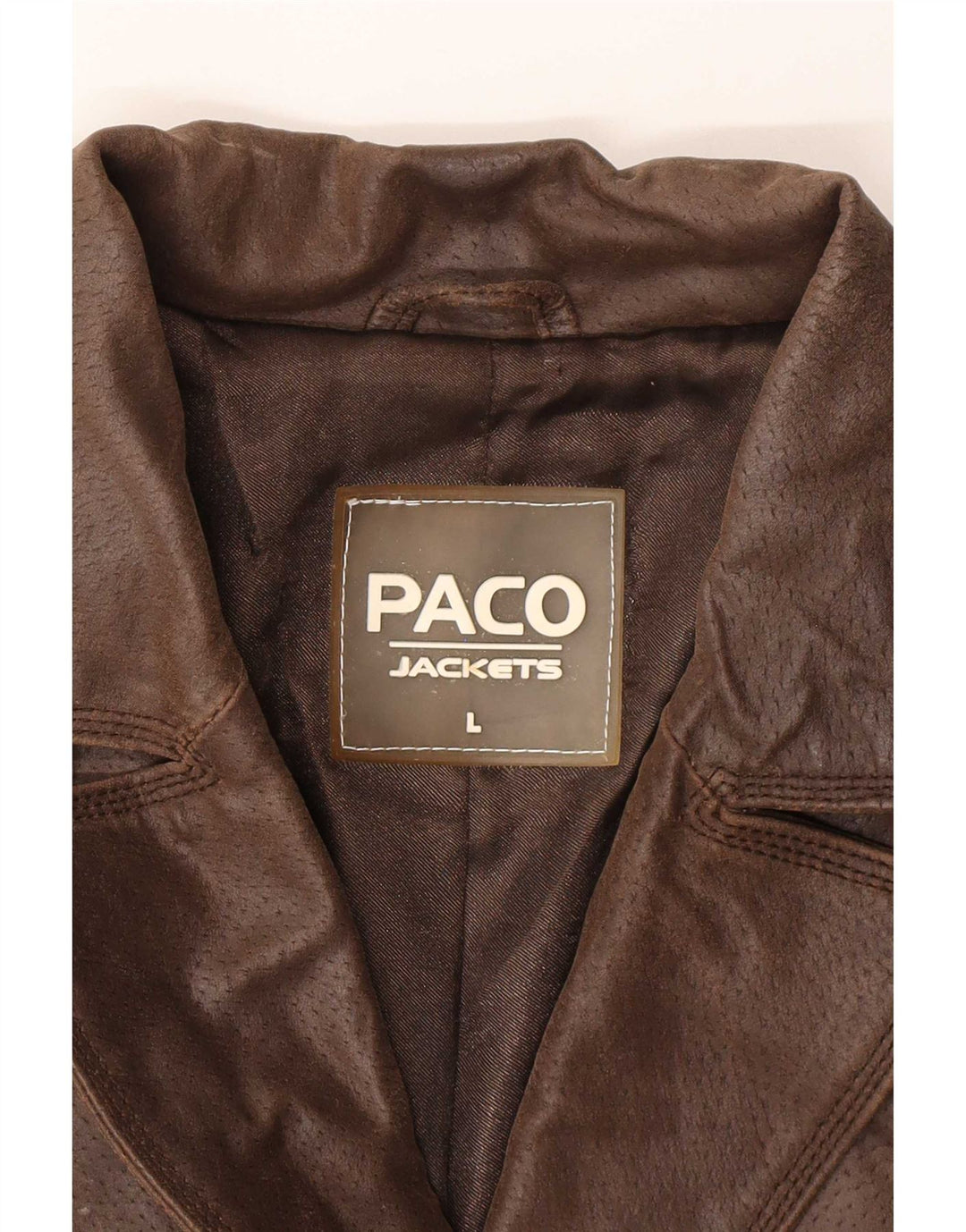 Paco Damen 2-Knopf-Lederblazerjacke UK 16 Large Braun