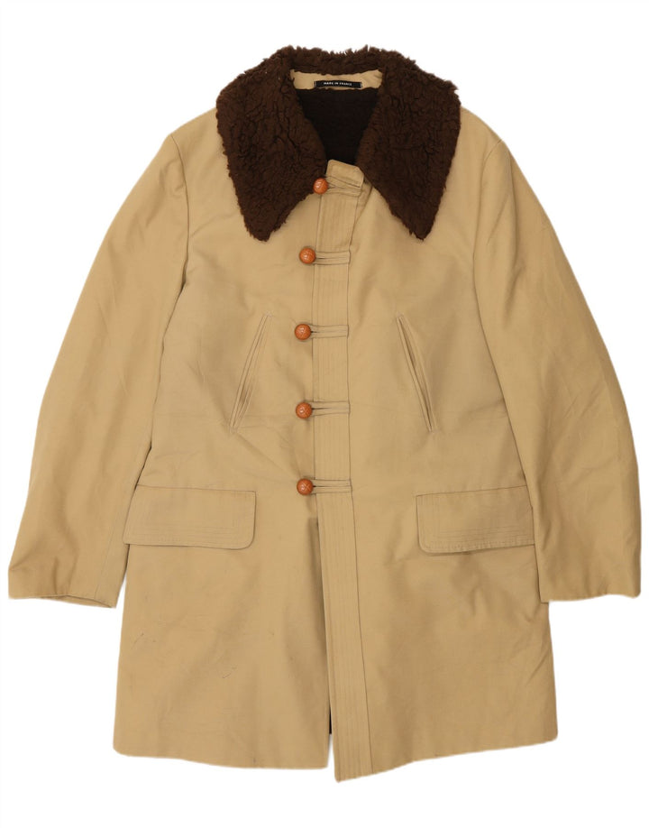 Vintage Herren Sherpa Mantel IT 50 Medium Beige