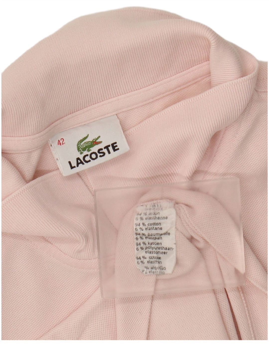 Lacoste Damen-Poloshirt, Größe 42, große rosa Baumwolle