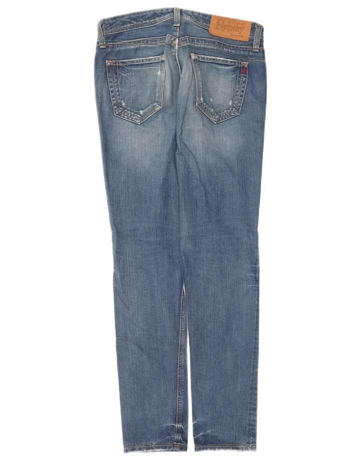 Replay Damen Slim Jeans W26 L30 Blaue Baumwolle