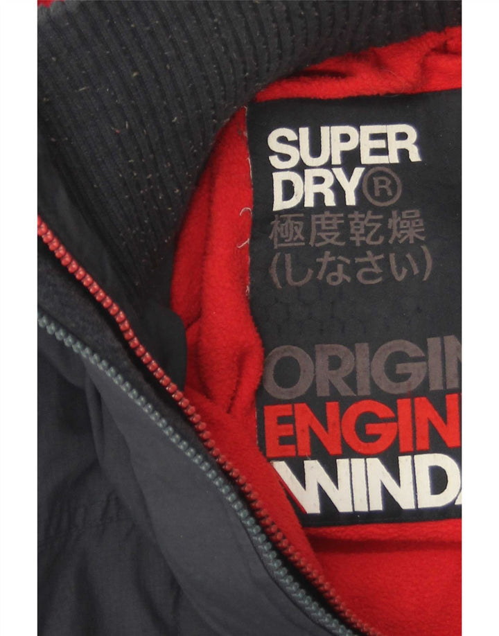 Superdry Herren-Windbreakerjacke mit Kapuze, UK 40, Größe L, Marineblau, Polyester