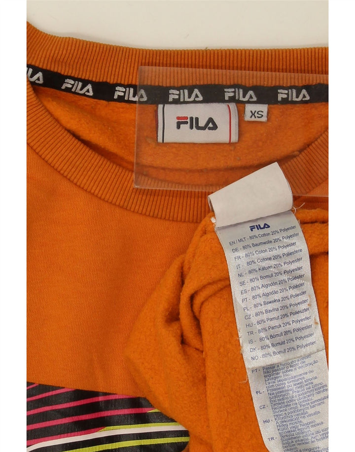 FILA Mens Graphic Sweatshirt Jumper XS Orange Cotton