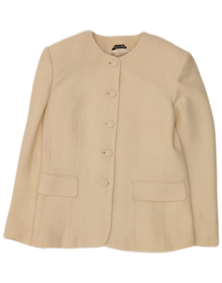 Andrea's Damen 5-Knopf-2-teiliges Rock-Set IT 46 Large W28 Beige Wolle