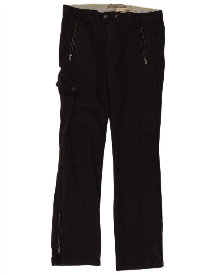 Dkny Herren gerade Cargohose W32 L32 schwarze Baumwolle