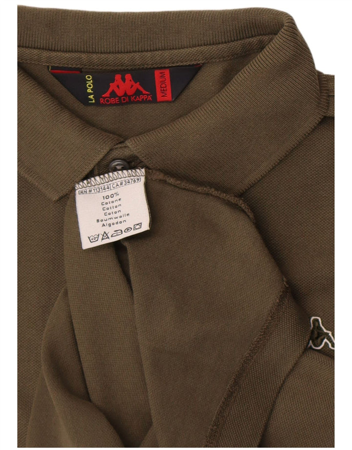 Kappa Herren-Poloshirt aus mittlerer Khaki-Baumwolle