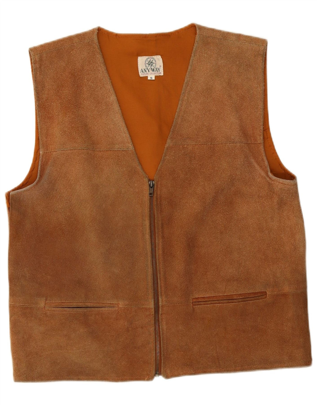 Any Way Herren-Wildlederweste, kleines braunes Leder