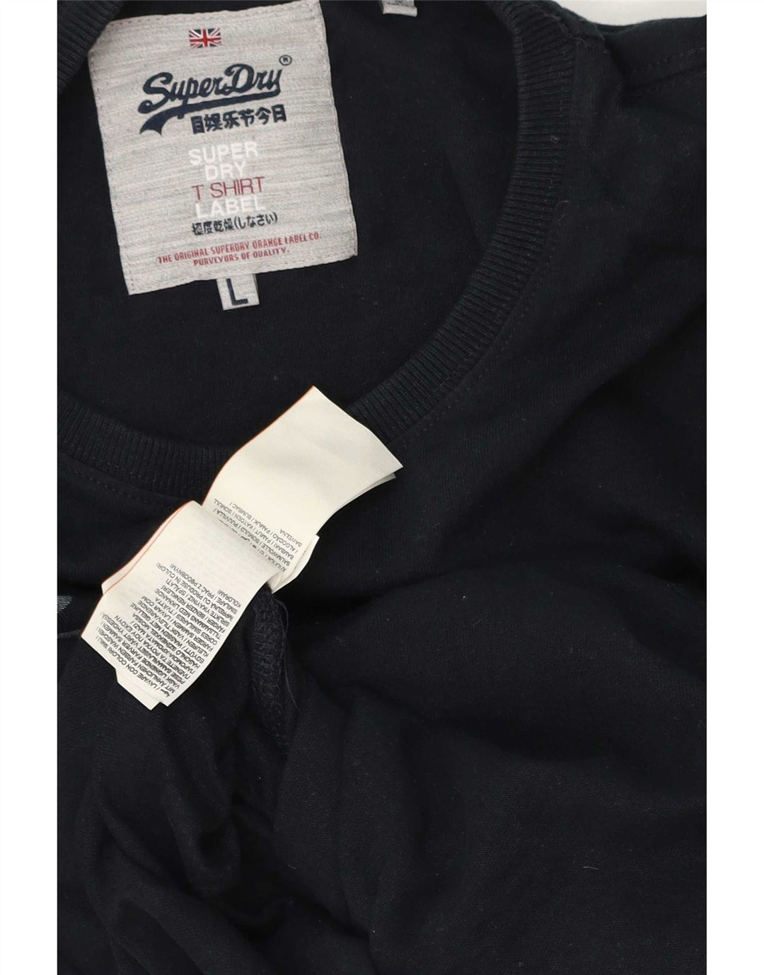 Superdry Herren Grafik-Oberteil, langärmelig, groß, Marineblau, Baumwolle
