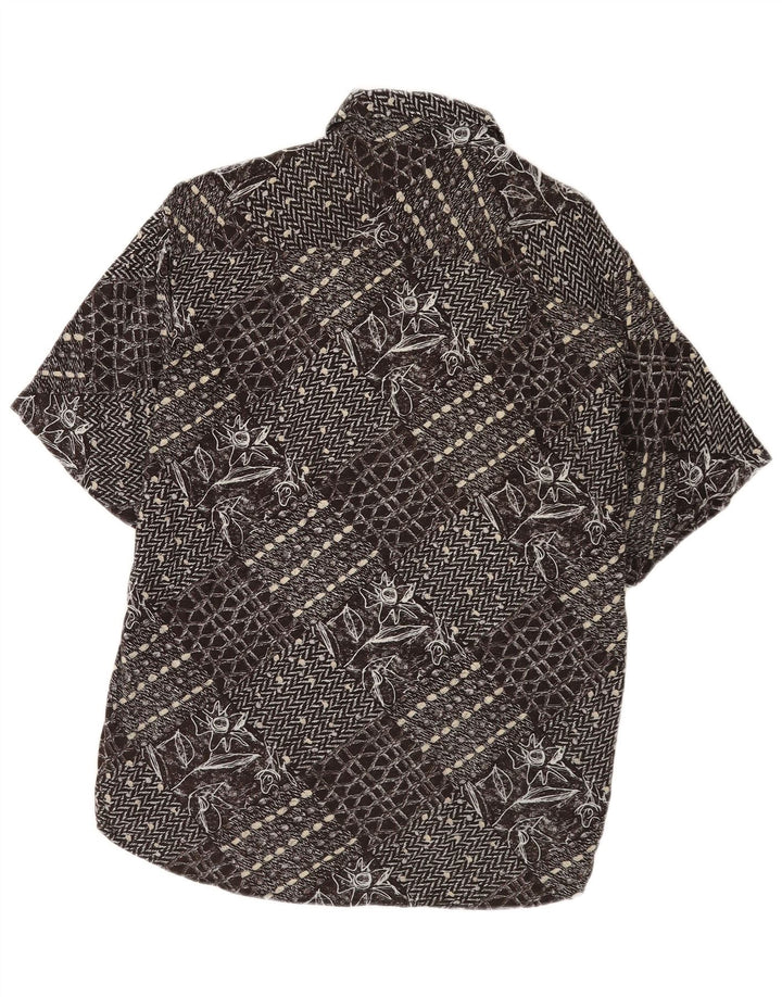 Vintage Herren Kurzarmshirt Medium Schwarz Patchwork