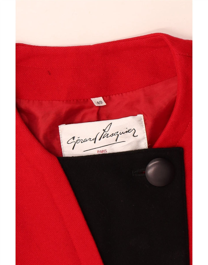 Gerard Pasquier Damen Blazerjacke EU 40 Mittelroter Farbblock