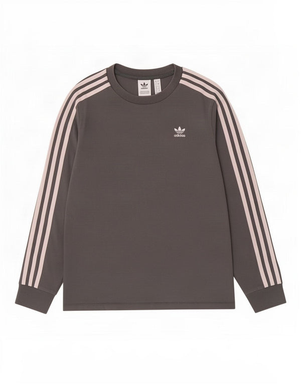 Adidas Damen Top Langarm UK 8 Small Graue Baumwolle